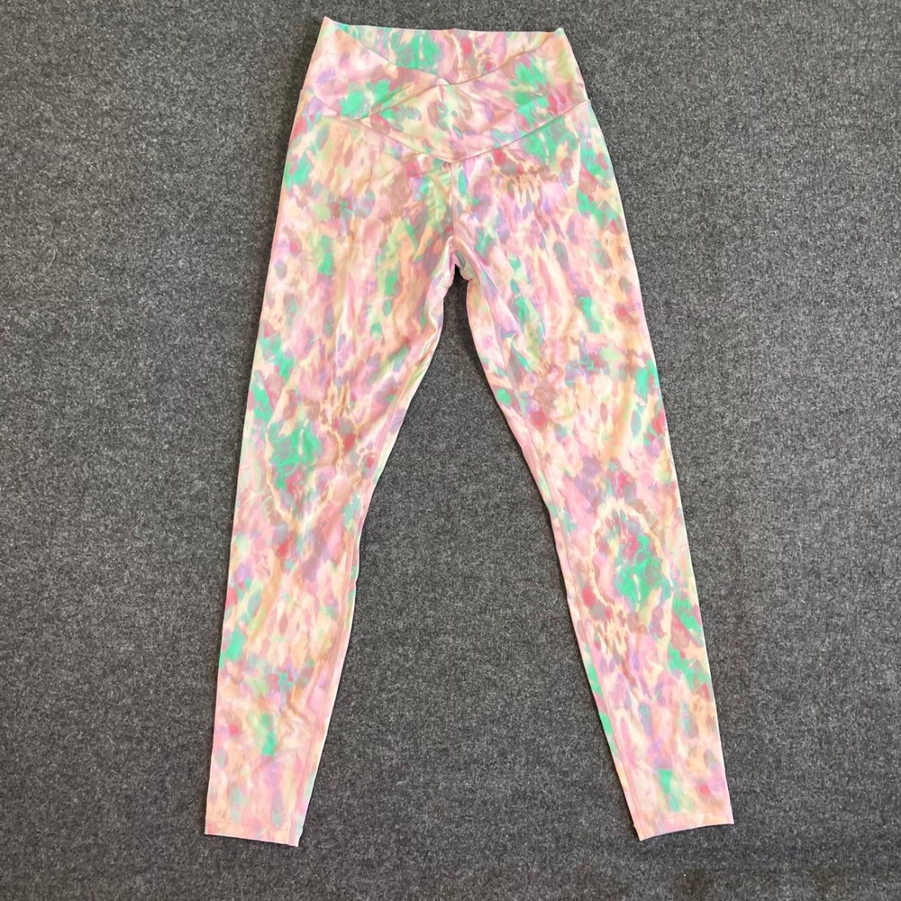 B Fit By Beach Bunny Pink Tye Dye Workout Leggings With Scrunch Butt Size Small